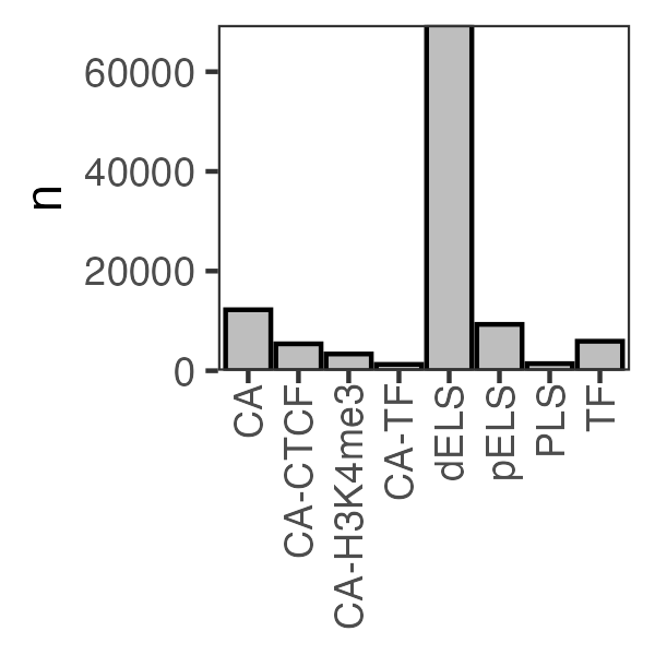 Number of p53RE in candidate Cis-Regulatory Elements (cCRE)
