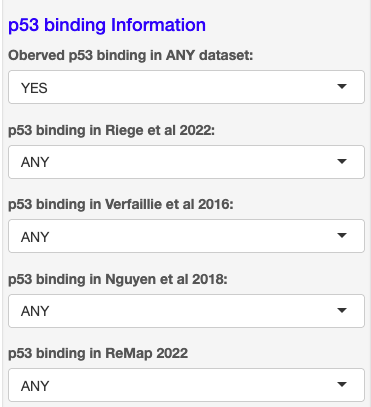 Filtering p53RE by p53 protein occupancy